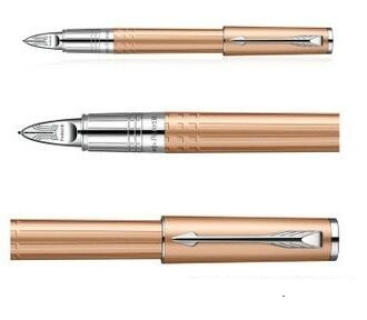 派克5TH 第五元素 精英玫瑰金白夹超滑笔定制