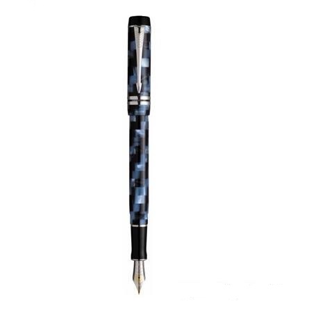 派克世纪海洋蓝棋盘格白夹标准装墨水笔定制